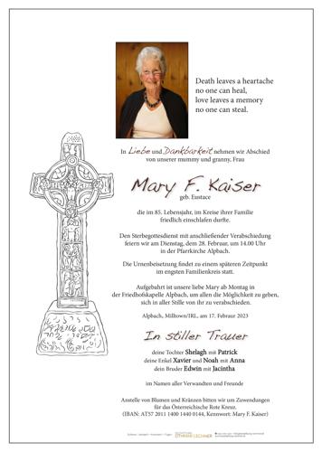 Parte von Mary F. Kaiser