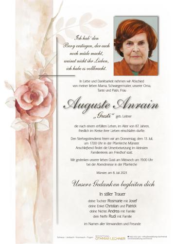 Parte von Auguste Anrain