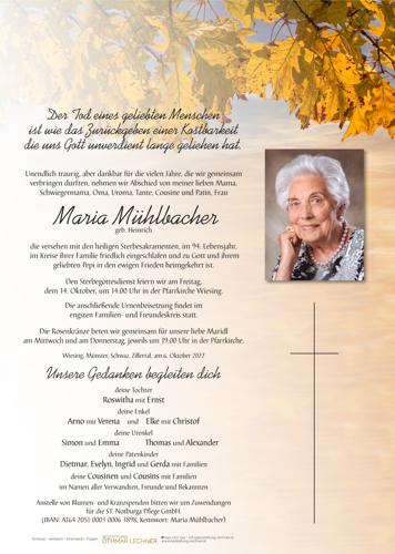 Parte von Maria Mühlbacher