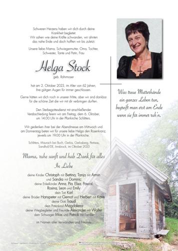 Parte von Helga Stock