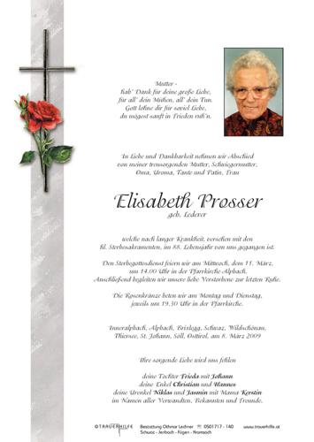 Parte von  Prosser Elisabeth Frau