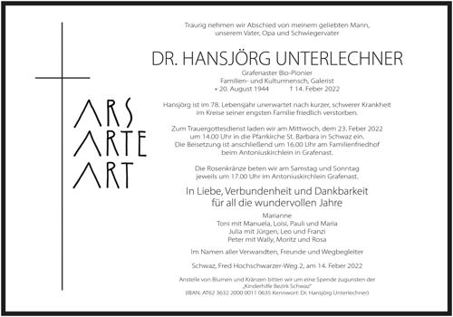 Parte von Dr. Hansjörg Unterlechner