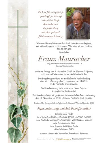 Parte von Franz Mauracher