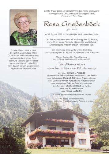 Parte von Rosa Grießenböck