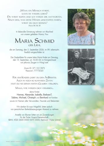 Parte von Maria Schmid