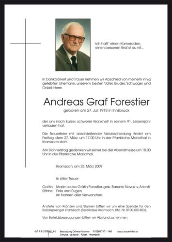 Parte von  Graf Forestier Andreas Herr