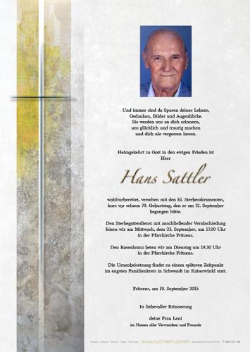 Parte von Johann Sattler