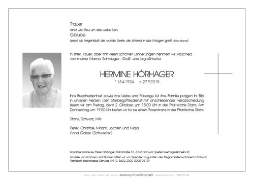 Parte von Hermine Hörhager