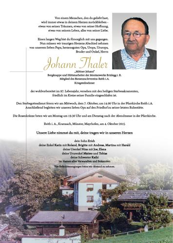 Parte von Johann Thaler