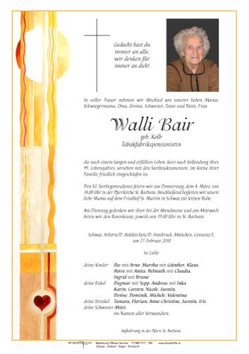 Parte von Walburga Bair