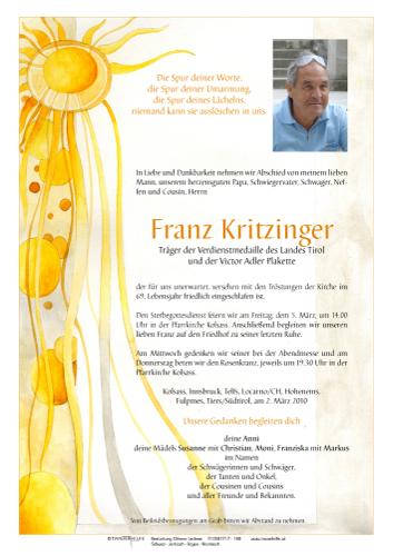 Parte von Franz Kritzinger