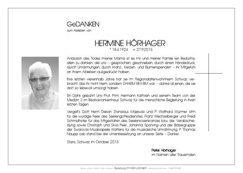 Parte von Hermine Hörhager