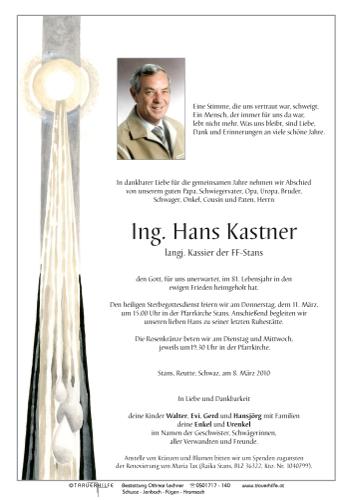 Parte von Johann Kastner