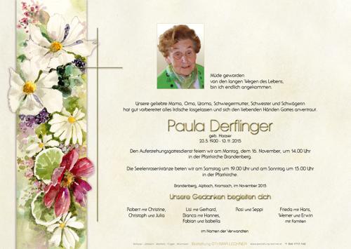 Parte von Paula Derflinger