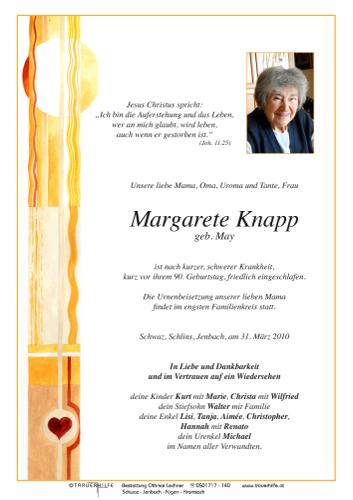 Parte von Margarete Knapp