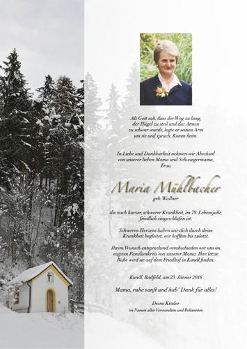 Parte von Maria Mühlbacher