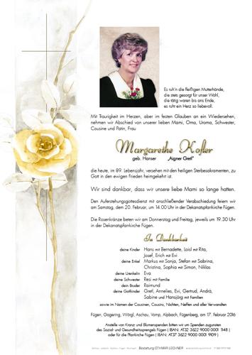 Parte von Margarethe Kofler