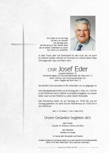 Parte von OSR Josef Eder