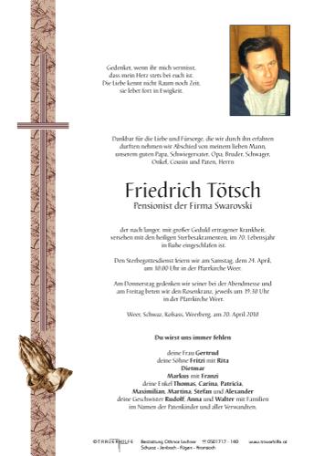Parte von Friedrich Tötsch