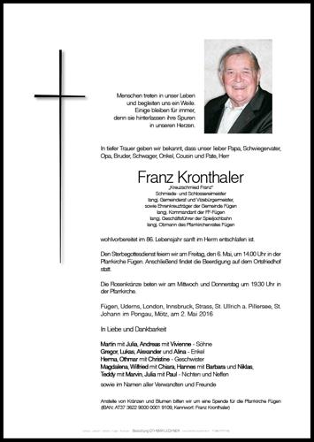 Parte von Franz Kronthaler