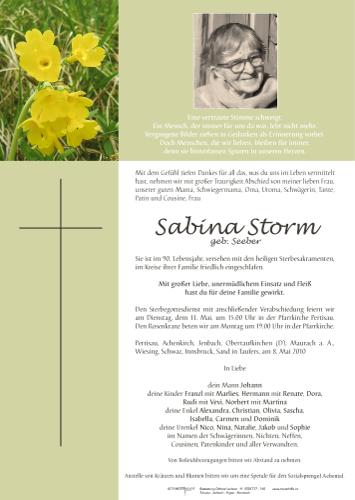 Parte von Sabina Storm