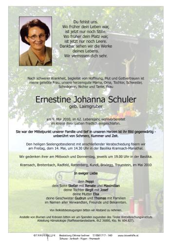 Parte von Ernestine Johanna Schuler