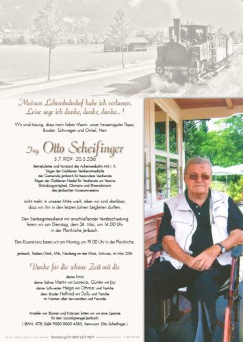 Parte von Scheifinger Otto Ing.
