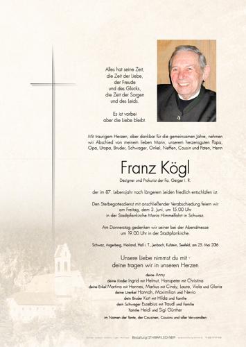 Parte von Franz Kögl