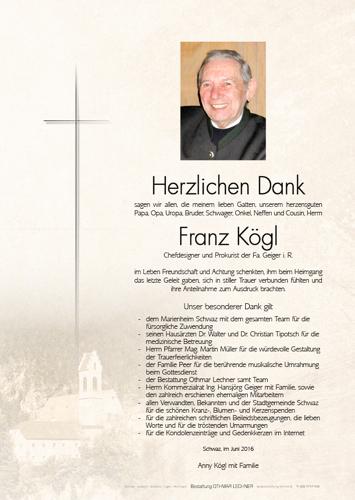 Parte von Franz Kögl