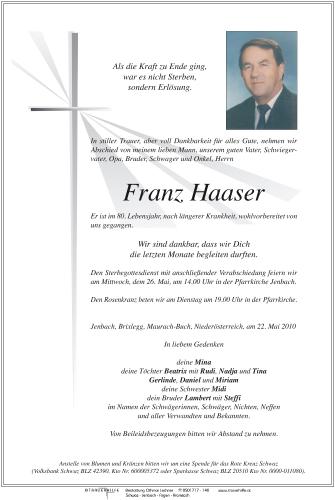 Parte von Franz Haaser