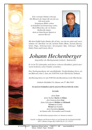 Parte von johann Hechenberger