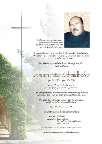 Parte von Johann Peter Schmidhofer