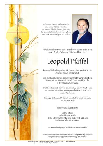 Parte von Leopold Pfaffel