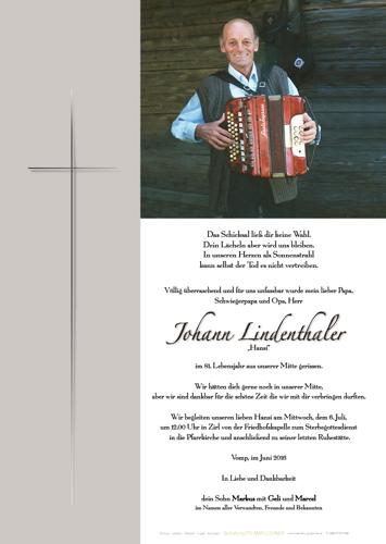 Parte von Johann Lindenthaler