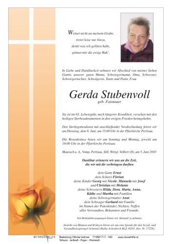 Parte von Gerda Stubenvoll