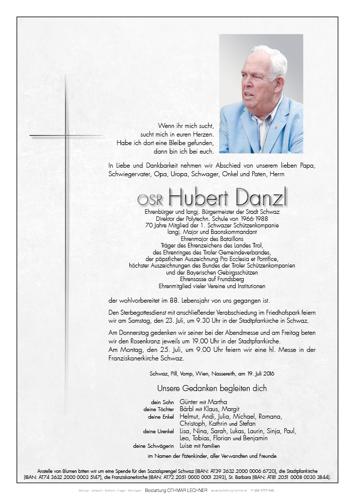 Parte von Danzl Hubert OSR