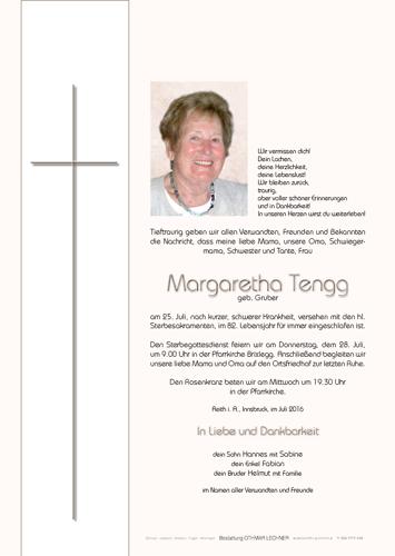 Parte von Margaretha Tengg