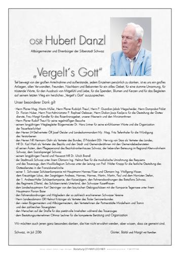 Parte von Danzl Hubert OSR
