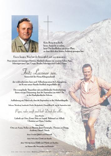 Parte von sen. Fritz Lassner