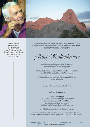 Parte von Josef Kaltenhauser