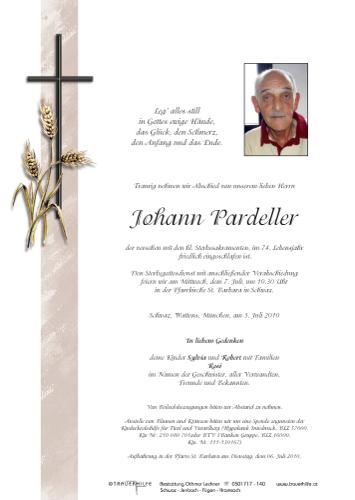 Parte von Johann Pardeller