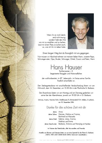 Parte von Hans Hauser