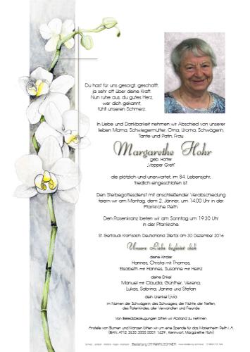 Parte von Margarethe Hohr