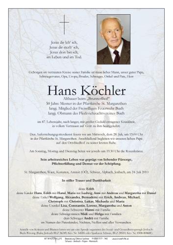 Parte von Köchler Hans