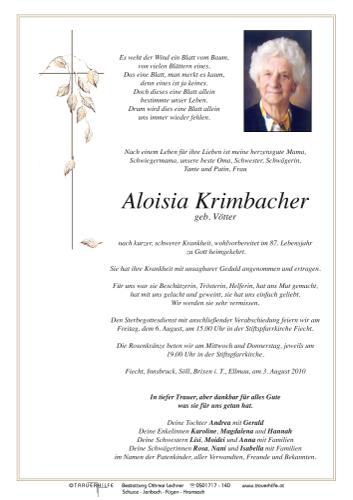 Parte von Aloisia Krimbacher