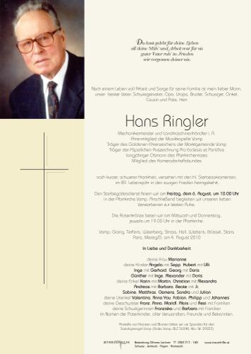 Parte von Johann Ringler