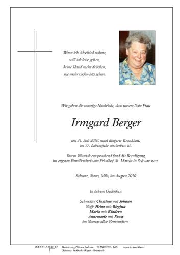 Parte von Irmgard Berger
