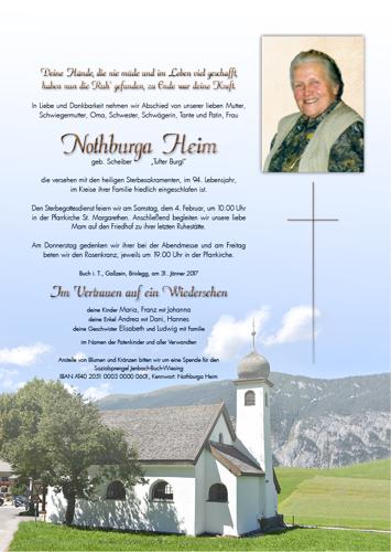Parte von Nothburga Heim