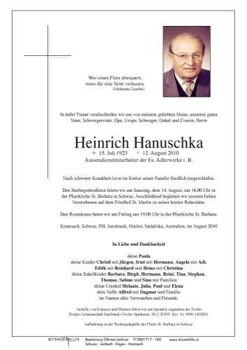 Parte von Heinrich Hanuschka