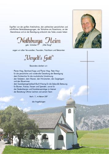 Parte von Nothburga Heim